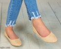 Beżowe zamszowe balerinki damskie MODA SANOK Beżowe zamszowe balerinki damskie MODA SANOK