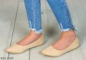 Beżowe zamszowe balerinki damskie MODA SANOK Beżowe zamszowe balerinki damskie MODA SANOK