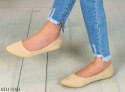 Beżowe zamszowe balerinki damskie MODA SANOK Beżowe zamszowe balerinki damskie MODA SANOK