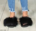Czarne damskie klapki z futerkiem MODA SANOK Czarne damskie klapki z futerkiem MODA SANOK