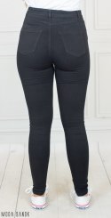 Czarne stylowe dopasowane spodnie damskie z elastycznego materiału jeans GOODIES - MODA SANOK Czarne stylowe dopasowane spodnie damskie z elastycznego materiału jeans GOODIES - MODA SANOK