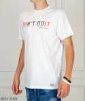 Męska biała koszulka T-shirt z napisem dont Quit Just Yuppi Moda Sanok Męska biała koszulka T-shirt z napisem dont Quit Just Yuppi Moda Sanok