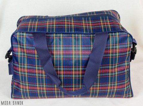 Niebieska Torba Miraż Krata BISTANA Moda Sanok