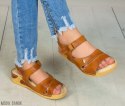 Rude damskie sandały z naturalnej skóry lekkie wygodne KINGA - MODA SANOK Rude damskie sandały z naturalnej skóry lekkie wygodne KINGA - MODA SANOK
