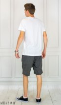 Spodenki krótkie ciemno szare męskie na gumkę Renjey Moda Sanok