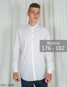 Biała koszula męska z długim rękawem Lazarotte wzrost 176-182 - MODA SANOK