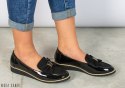 Czarne lakierowane lekkie mokasyny z zamszową kokardką Goodin - MODA SANOK Czarne lakierowane lekkie mokasyny z zamszową kokardką Goodin - MODA SANOK
