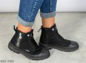 Czarne trampki damskie za kostkę na grubszej podeszwie Goodin - MODA SANOK Czarne trampki damskie za kostkę na grubszej podeszwie Goodin - MODA SANOK