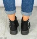 Czarne trampki damskie za kostkę na grubszej podeszwie Goodin - MODA SANOK Czarne trampki damskie za kostkę na grubszej podeszwie Goodin - MODA SANOK