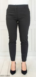 Spodnie damskie eleganckie cygaretki BB 7/8 - czarne - MODA SANOK