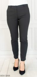 Spodnie damskie eleganckie cygaretki BB z lampasem 7/8 - Czarne- MODA SANOK