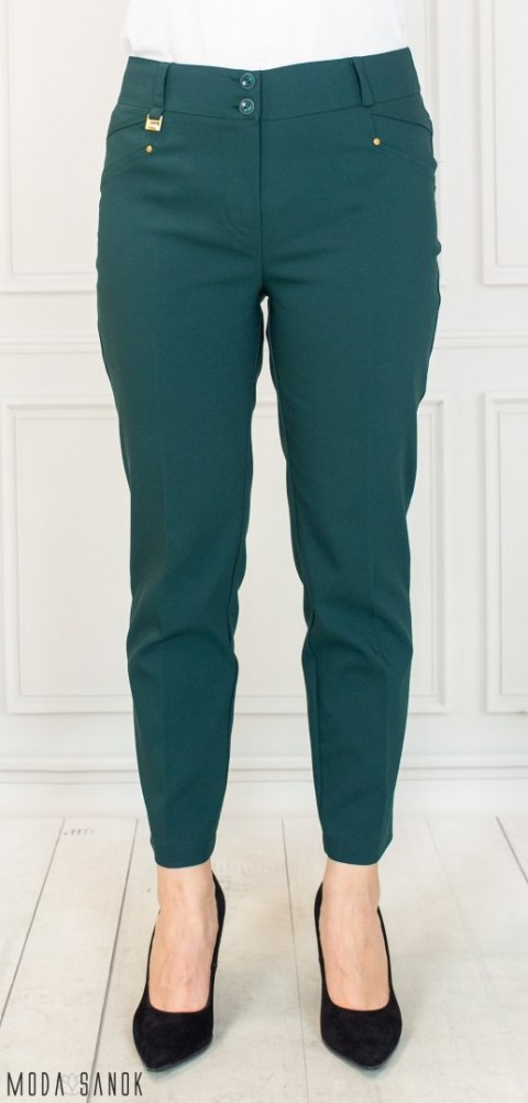Spodnie RAEL damskie eleganckie cygaretki 7/8 - butelkowa zieleń - MODA SANOK Spodnie RAEL damskie eleganckie cygaretki 7/8 - butelkowa zieleń - MODA SANOK