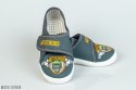 Szare pantofelki z aplikacją Motocross NAZO - MODA SANOK