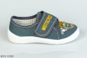 Szare pantofelki z aplikacją Motocross NAZO - MODA SANOK