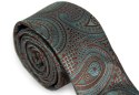 Stylowy szaro-pomarańczowy krawat - MODA SANOK