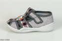 Szare pantofle chłopięce z samolotem Viggami na rzepy oddychające - MODA SANOK
