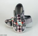 Szare pantofle chłopięce z samolotem Viggami na rzepy oddychające - MODA SANOK