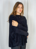 Damski miły ciepły długi lekki sweterek alpaka Salma - czarny - Moda Sanok