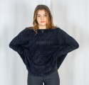 Damski miły ciepły długi lekki sweterek alpaka Salma - czarny - Moda Sanok