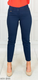 Spodnie damskie eleganckie MTM cygaretki 7/8 - granatowe - Moda Sanok Spodnie damskie eleganckie MTM cygaretki 7/8 - granatowe - Moda Sanok