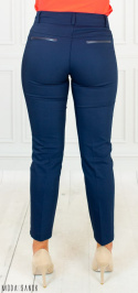 Spodnie damskie eleganckie MTM cygaretki 7/8 - granatowe - Moda Sanok Spodnie damskie eleganckie MTM cygaretki 7/8 - granatowe - Moda Sanok