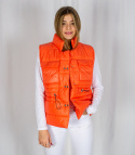 Kamizelka-bezrękawnik SALMA w kolorze pomarańczowym ze ściągaczem w pasie oversize MODA SANOK Kamizelka-bezrękawnik SALMA w kolorze pomarańczowym ze ściągaczem w pasie oversize MODA SANOK