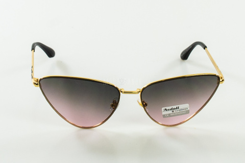 Okulary przeciwsłoneczne damskie KOCIE OCZY z metalową oprawką w kolorze złota MODA SANOK Okulary przeciwsłoneczne damskie KOCIE OCZY z metalową oprawką w kolorze złota MODA SANOK