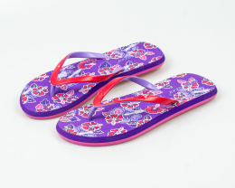 Japonki, klapki damskie z motywem kwiatowym na piankowym spodzie z gumową górą SUPER GEAR - MODA SANOK