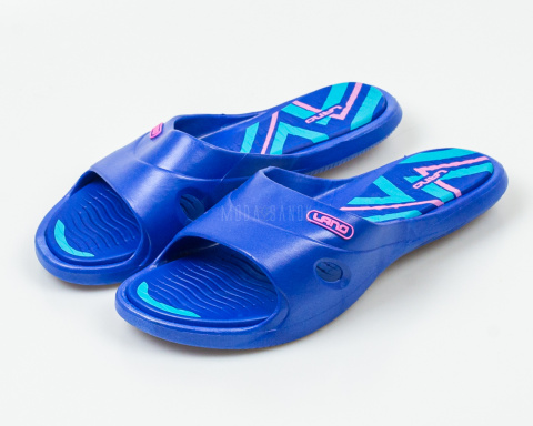 Klapki damskie, młodzieżowe na basen, sportowe w kolorze niebieskim LANO-MODA SANOK Klapki damskie, młodzieżowe na basen, sportowe w kolorze niebieskim LANO-MODA SANOK
